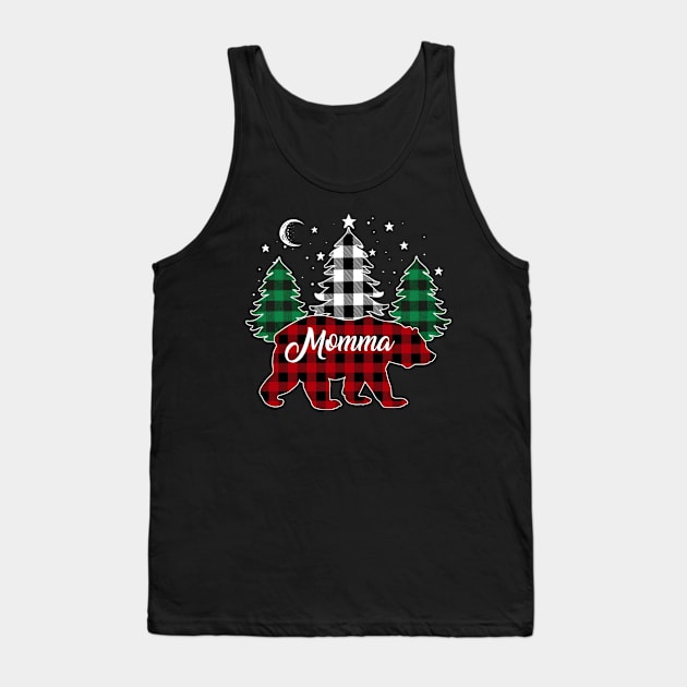 Momma Bear Buffalo Red Plaid Matching Family Christmas Tank Top by Marang